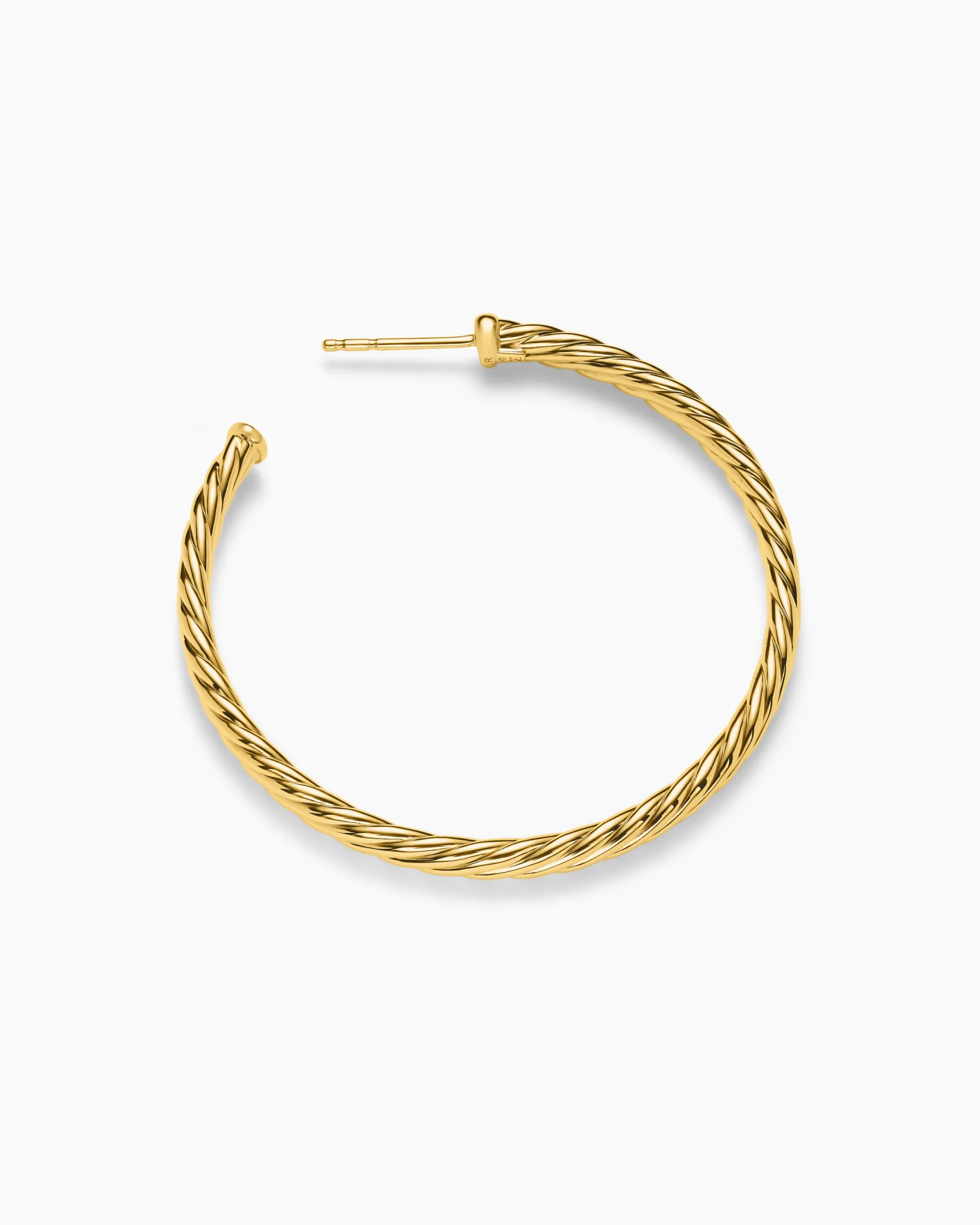 Cablespira® Hoop Earrings 18K Yellow Gold, 1.5in