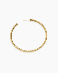 Cablespira® Hoop Earrings 18K Yellow Gold, 2in
