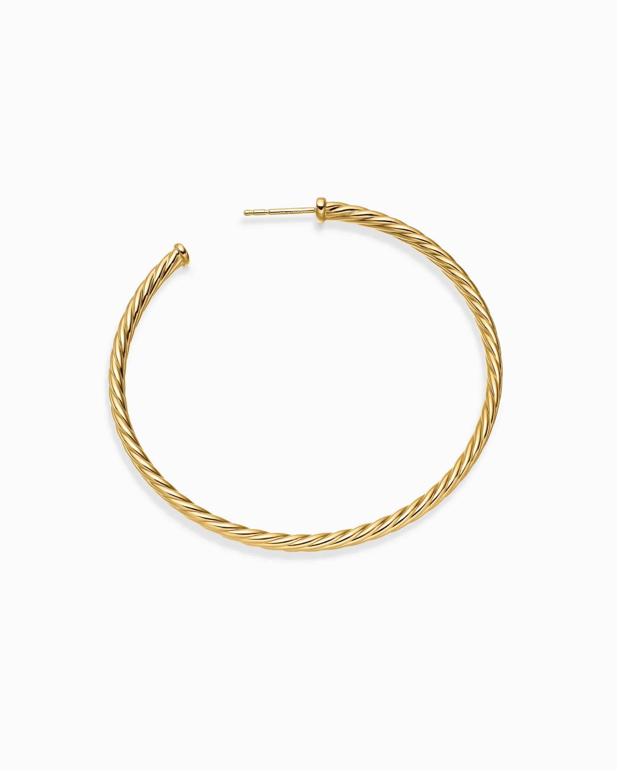Cablespira® Hoop Earrings 18K Yellow Gold, 2in