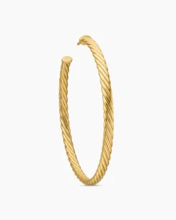 Cablespira® Hoop Earrings 18K Yellow Gold, 2in