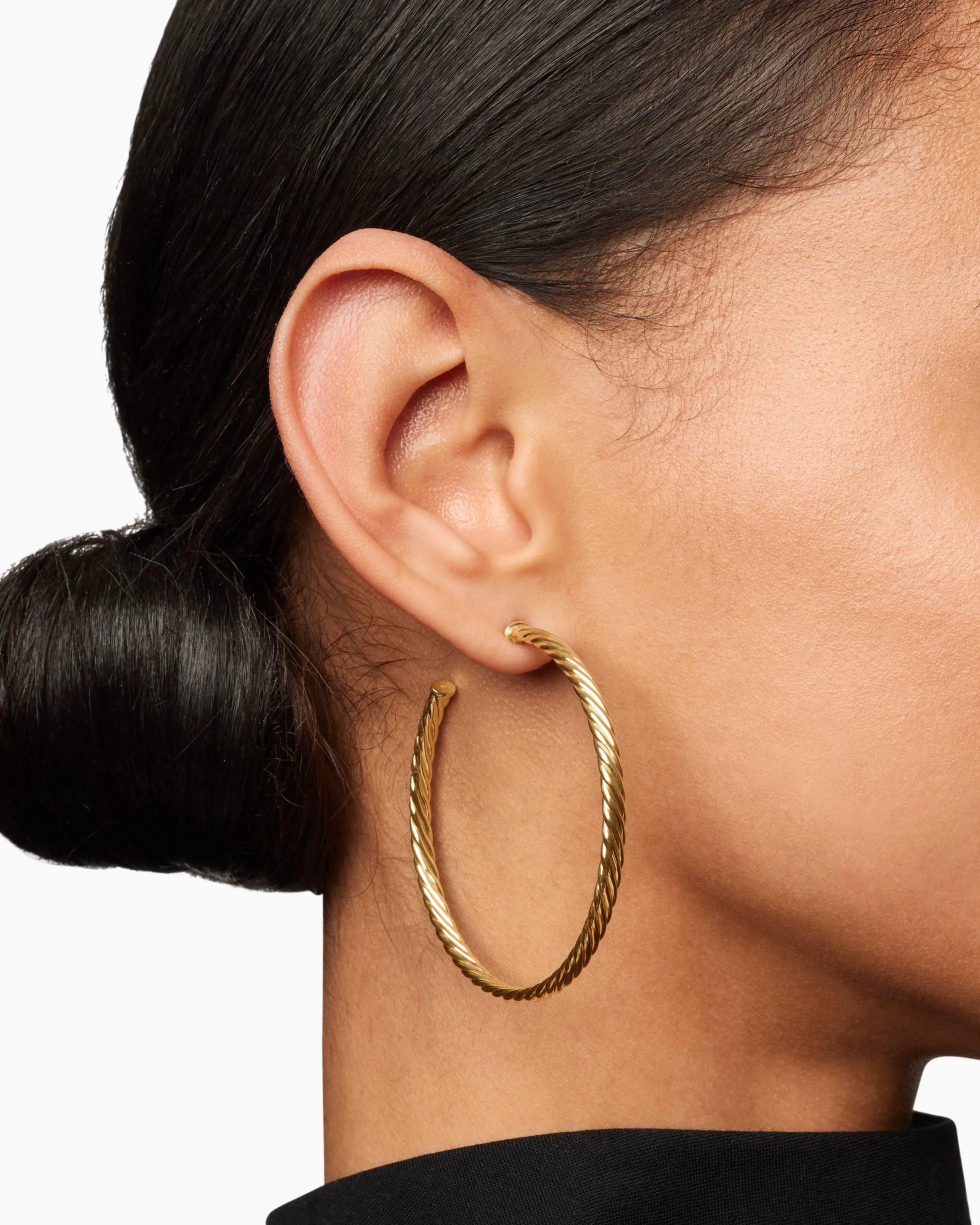 Cablespira® Hoop Earrings 18K Yellow Gold, 2in