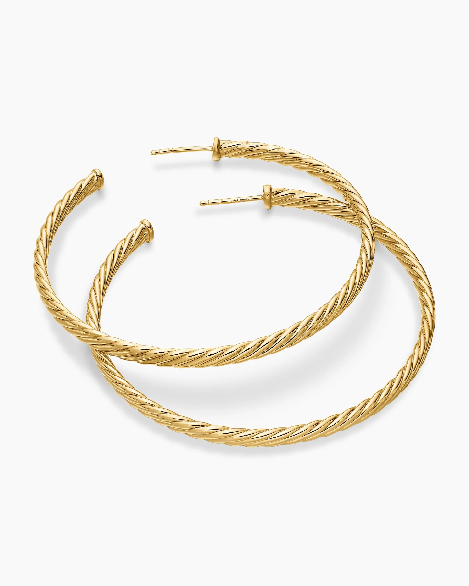 Cablespira® Hoop Earrings 18K Yellow Gold, 2in