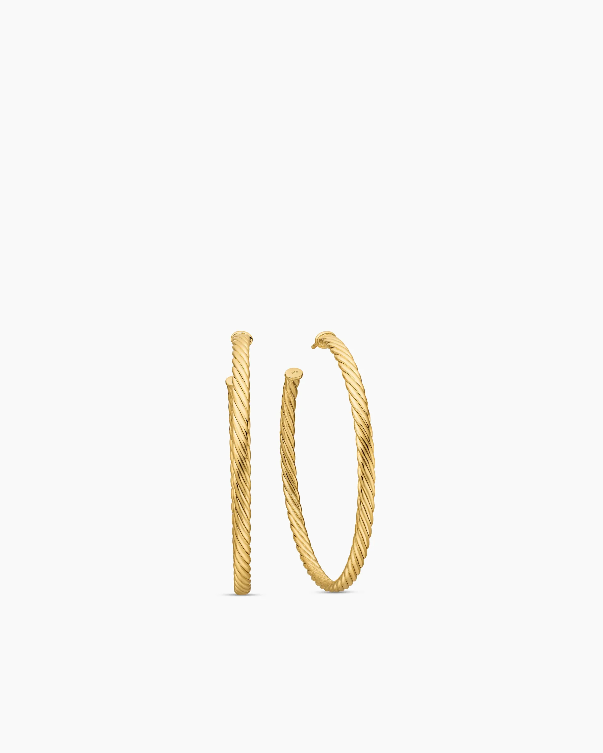 Cablespira® Hoop Earrings 18K Yellow Gold, 2in