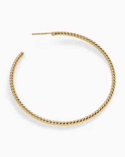 Cablespira® Hoop Earrings 18K Yellow Gold, 55mm