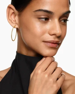 Cablespira® Hoop Earrings 18K Yellow Gold, 55mm
