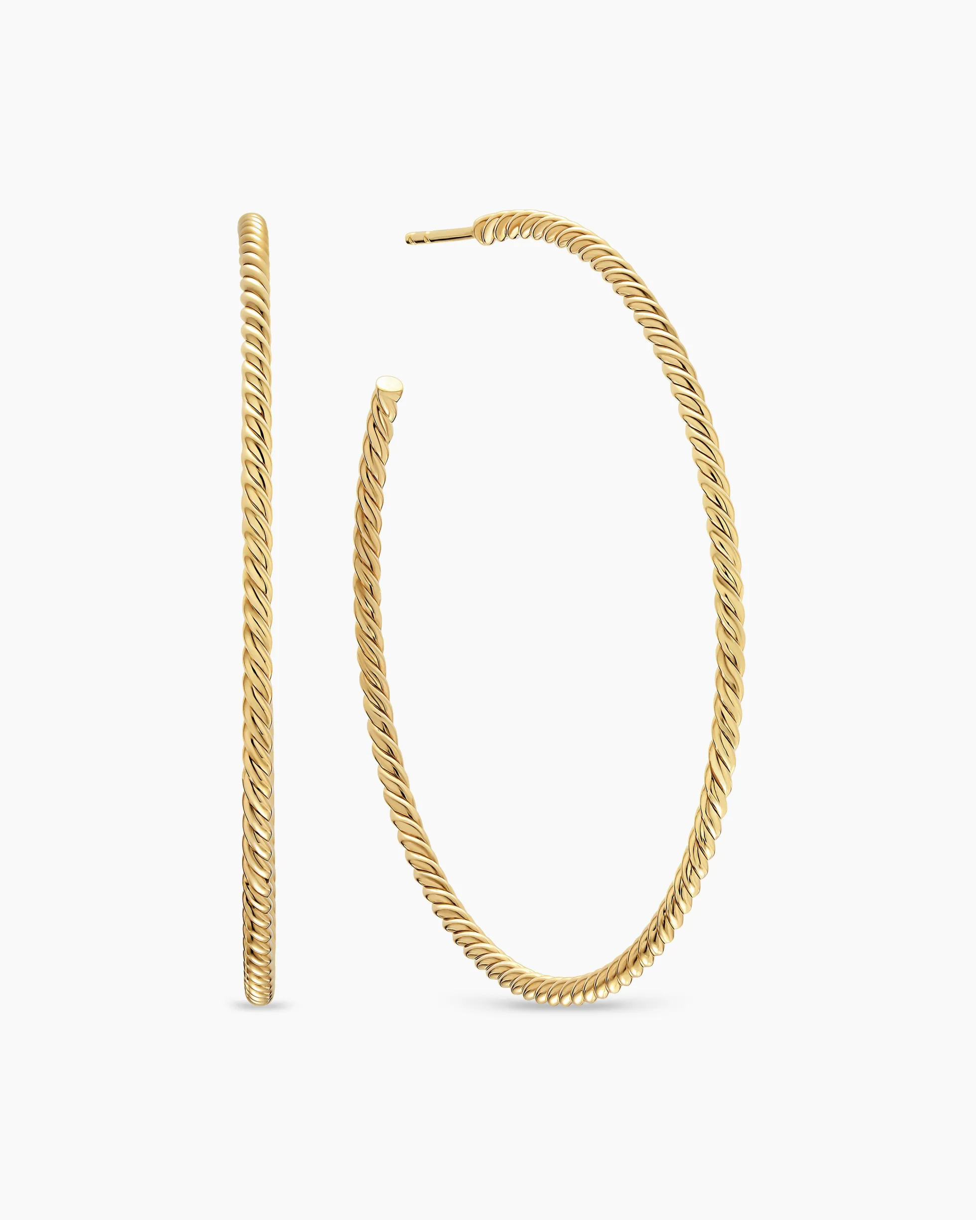 Cablespira® Hoop Earrings 18K Yellow Gold, 55mm