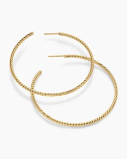 Cablespira® Hoop Earrings 18K Yellow Gold, 55mm
