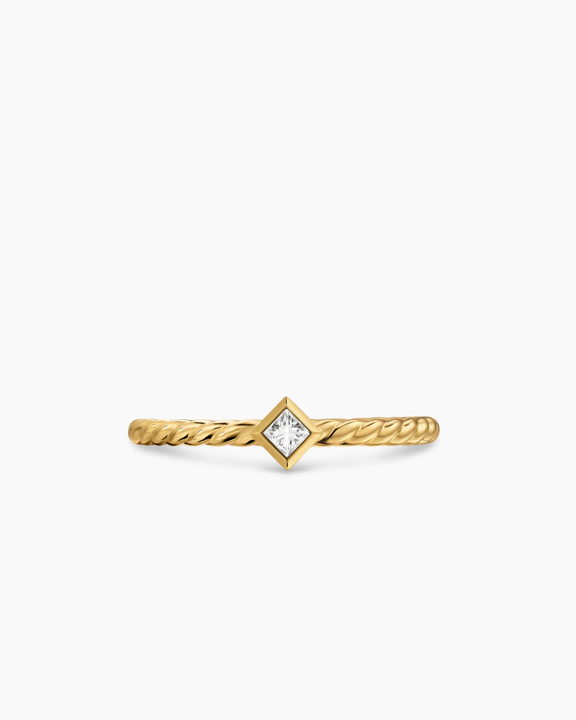 Cable Stack Ring 18K Yellow Gold with Diamond, 1.7mm