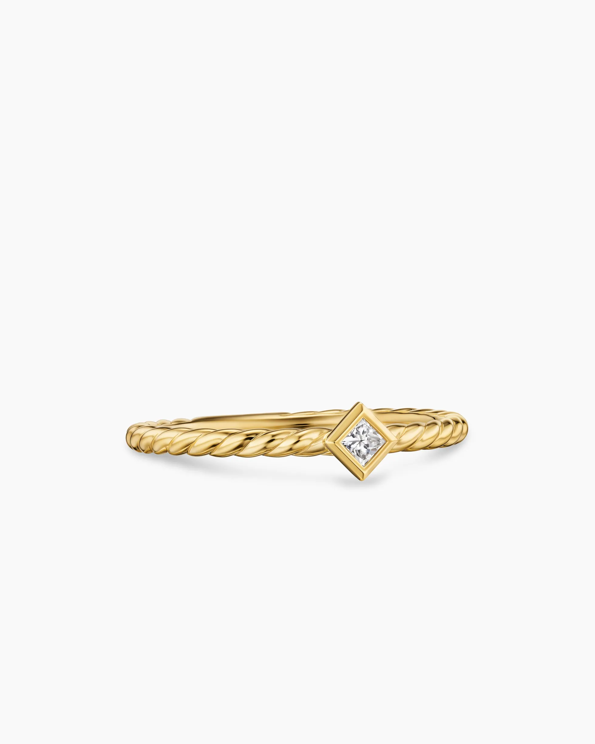 Cable Stack Ring 18K Yellow Gold with Diamond, 1.7mm