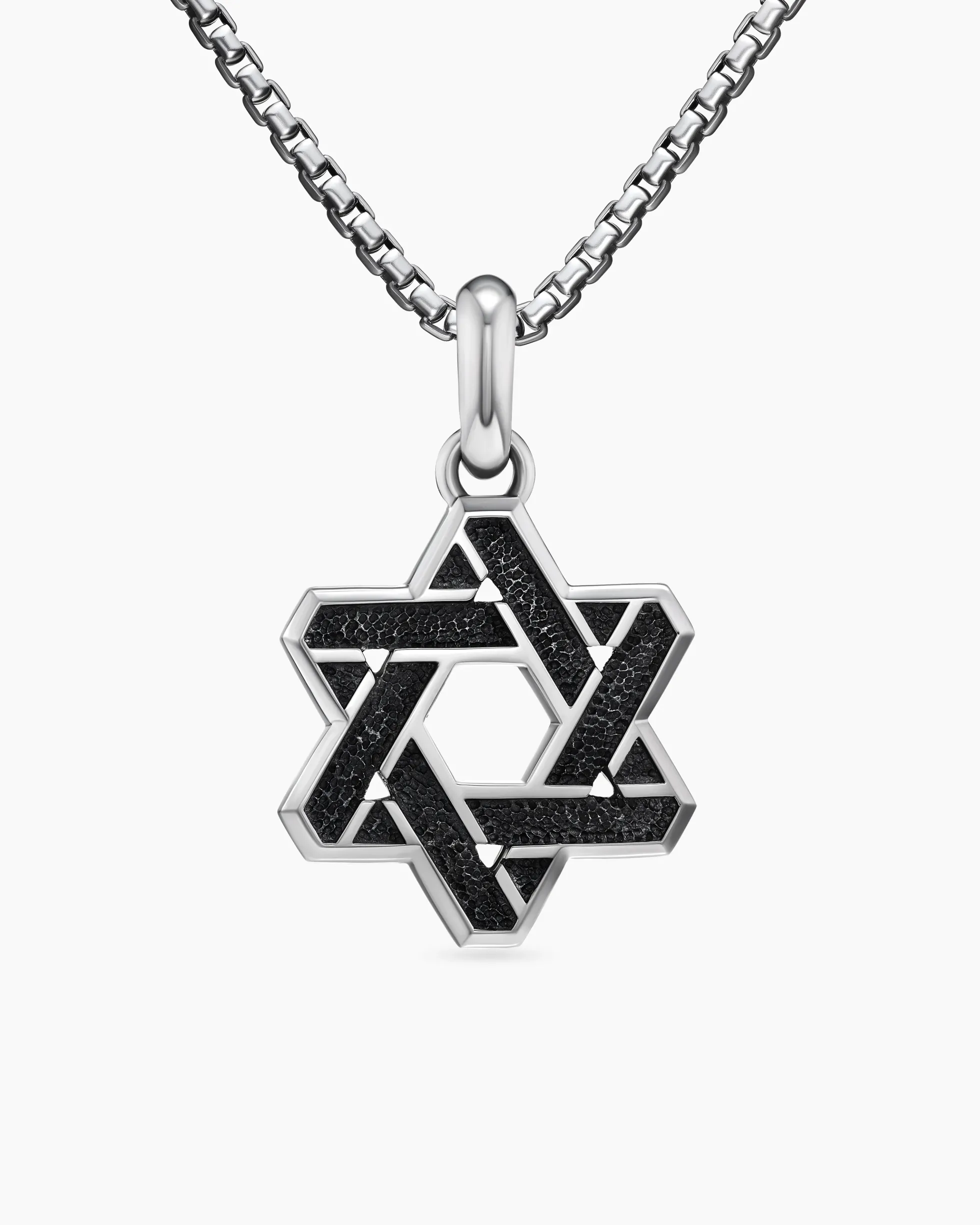 Cable Star of David Amulet Sterling Silver with 18K Yellow Gold, 19mm