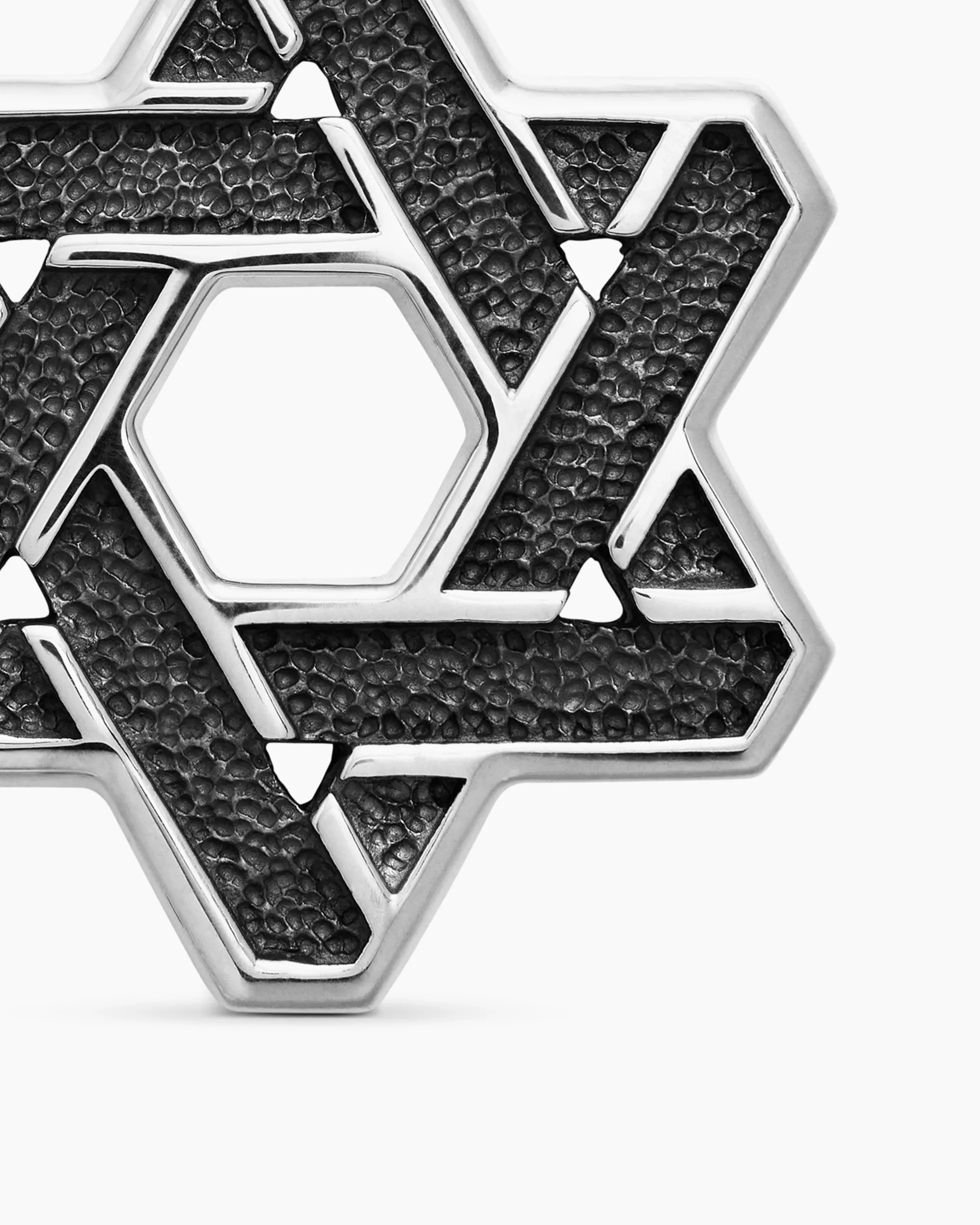 Cable Star of David Amulet Sterling Silver, 19mm