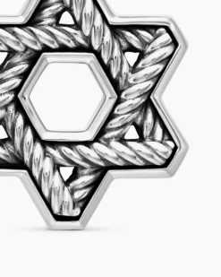 Cable Star of David Amulet Sterling Silver, 19mm