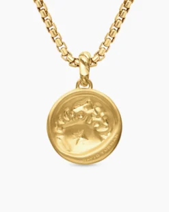 Cancer Amulet 18K Yellow Gold with Diamonds, 19mm
