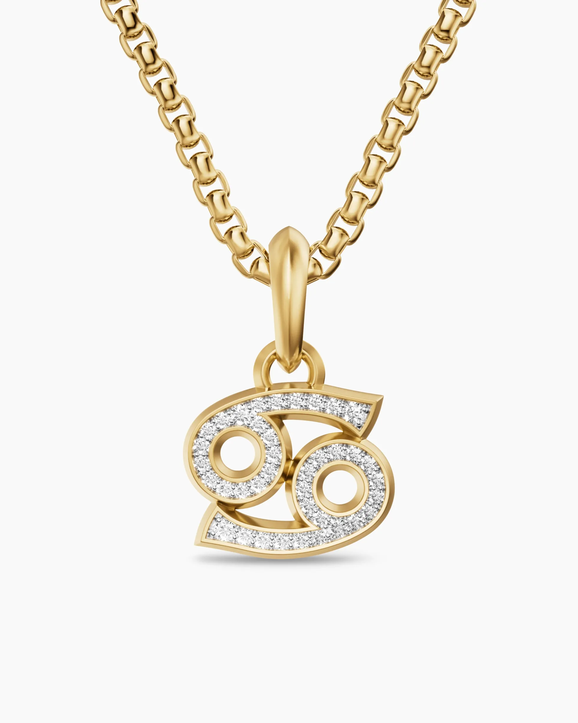 Cancer Amulet 18K Yellow Gold with Diamonds, 17mm