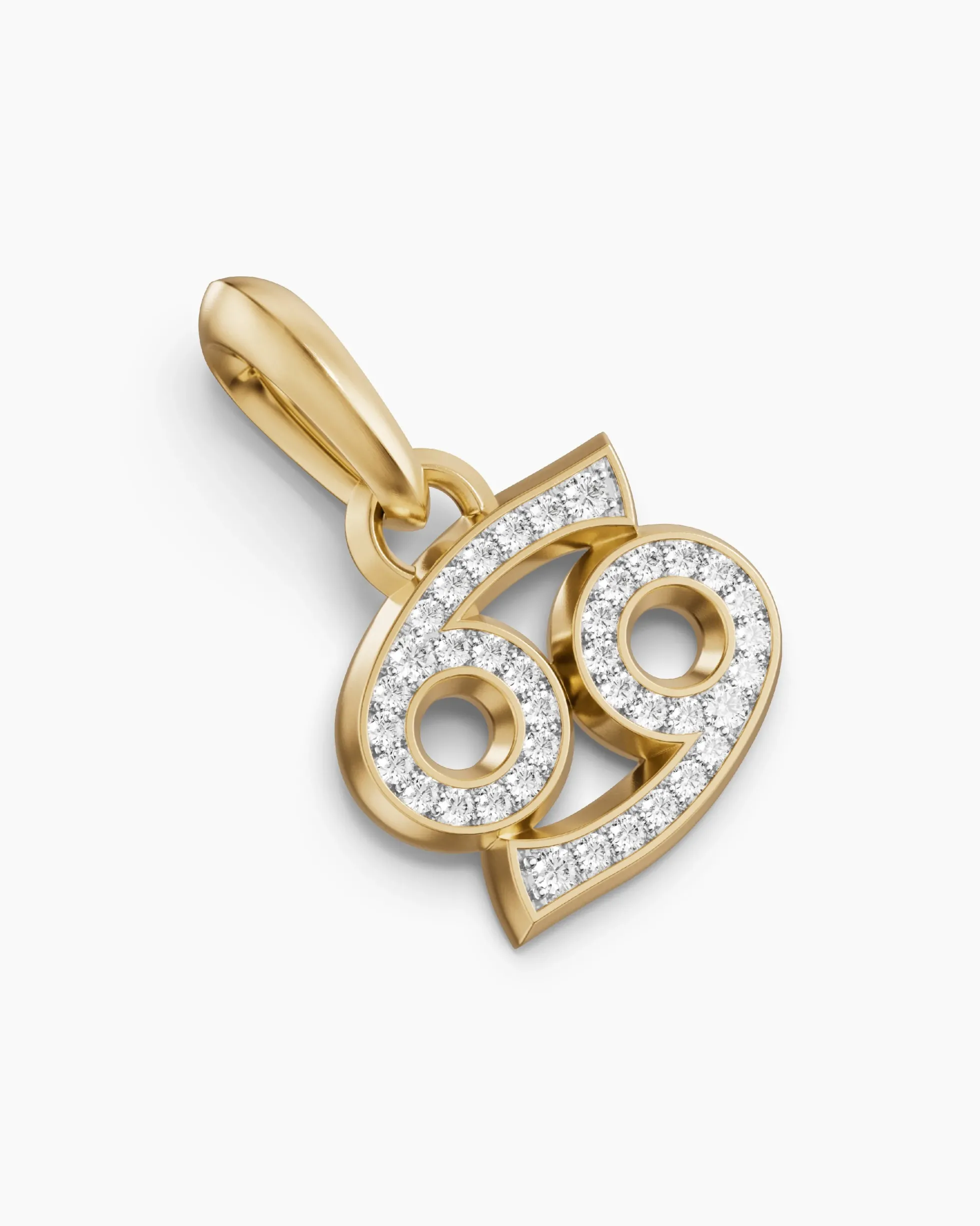 Cancer Amulet 18K Yellow Gold with Diamonds, 17mm
