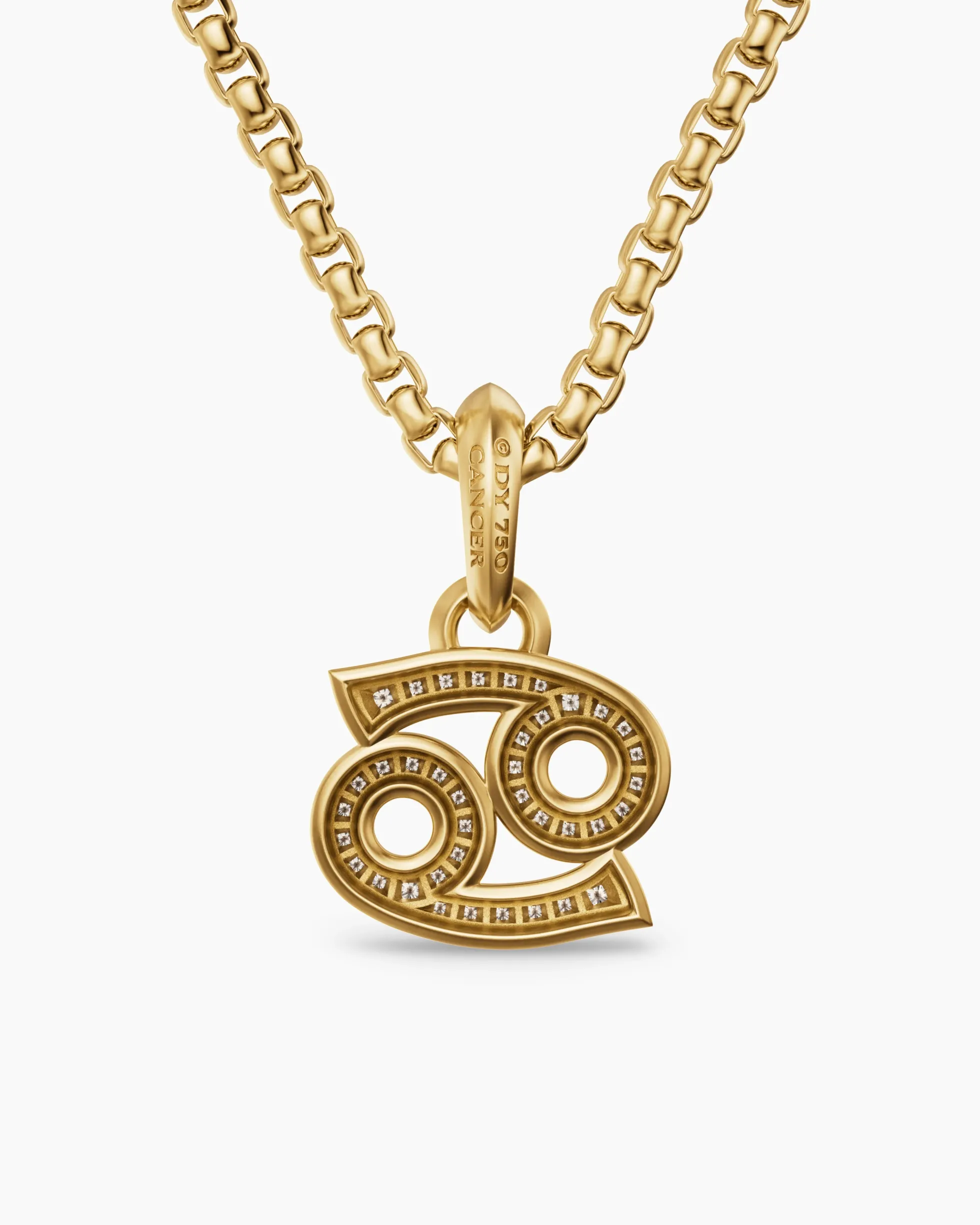 Cancer Amulet 18K Yellow Gold with Diamonds, 17mm