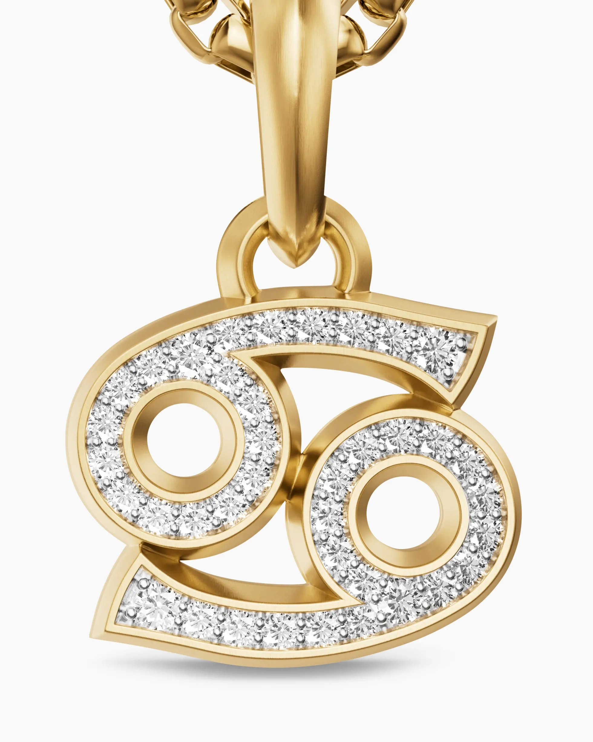 Cancer Amulet 18K Yellow Gold with Diamonds, 17mm