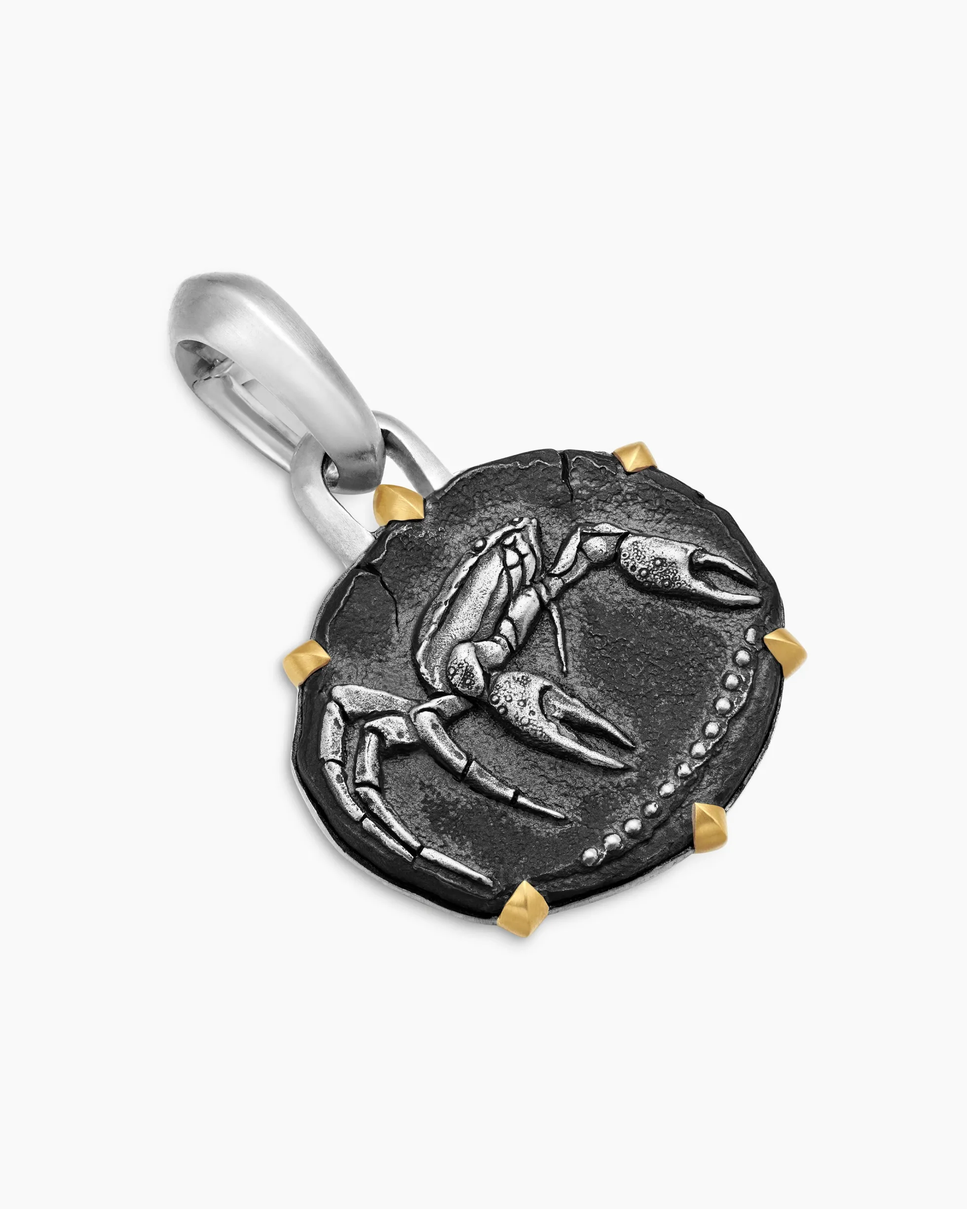 Cancer Amulet Sterling Silver with 18K Yellow Gold, 23mm