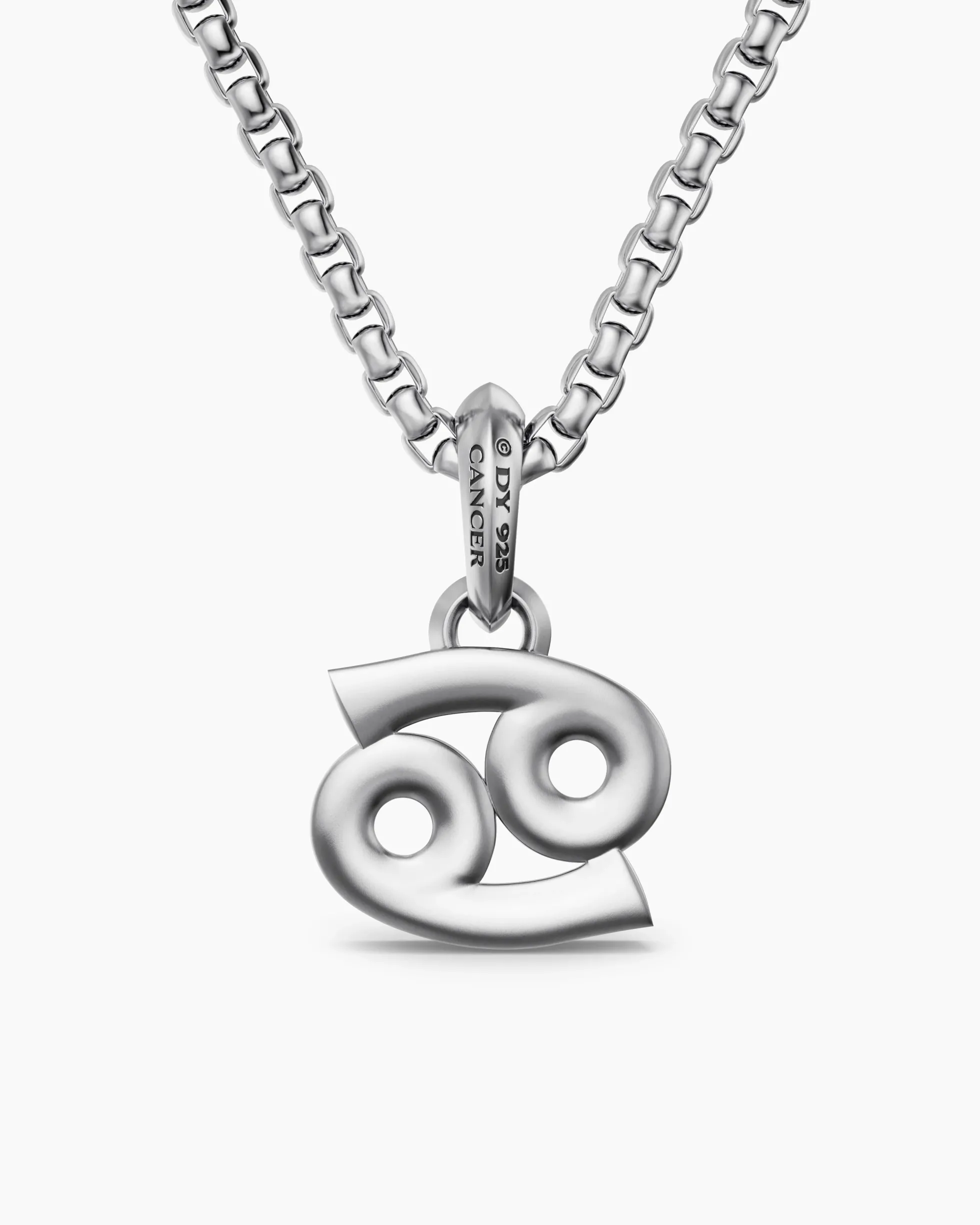 Cancer Amulet Sterling Silver with Diamonds, 17mm