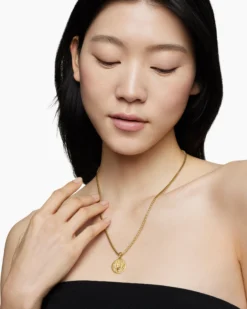 Capricorn Amulet 18K Yellow Gold with Diamonds, 19mm