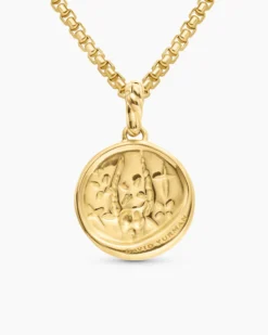 Capricorn Amulet 18K Yellow Gold with Diamonds, 19mm
