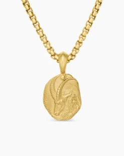 Capricorn Amulet 18K Yellow Gold, 17mm