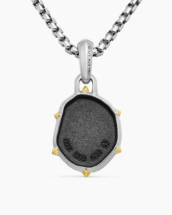 Capricorn Amulet Sterling Silver with 18K Yellow Gold, 23mm