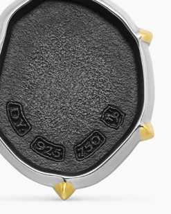 Capricorn Amulet Sterling Silver with 18K Yellow Gold, 23mm