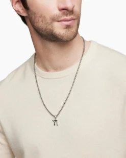 Chai Amulet Sterling Silver with Black Diamonds, 17mm