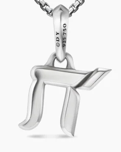 Chai Amulet Sterling Silver with 18K Yellow Gold, 17mm