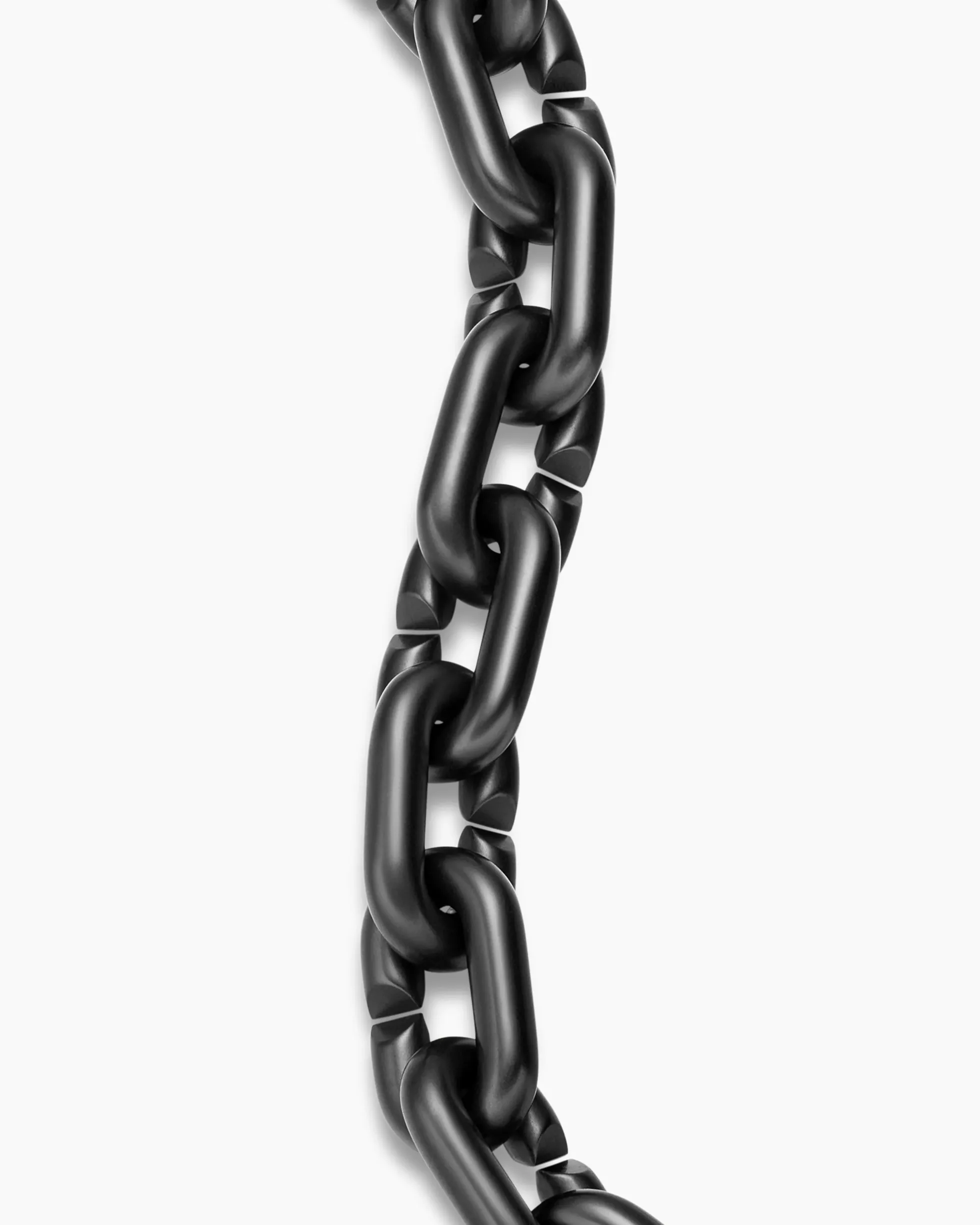 Chain Links Bracelet Black Titanium with 18K Yellow Gold, 10mm