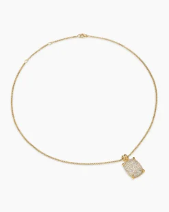 Chatelaine® Elongated Pendant Necklace 18K Yellow Gold with Diamonds, 19mm