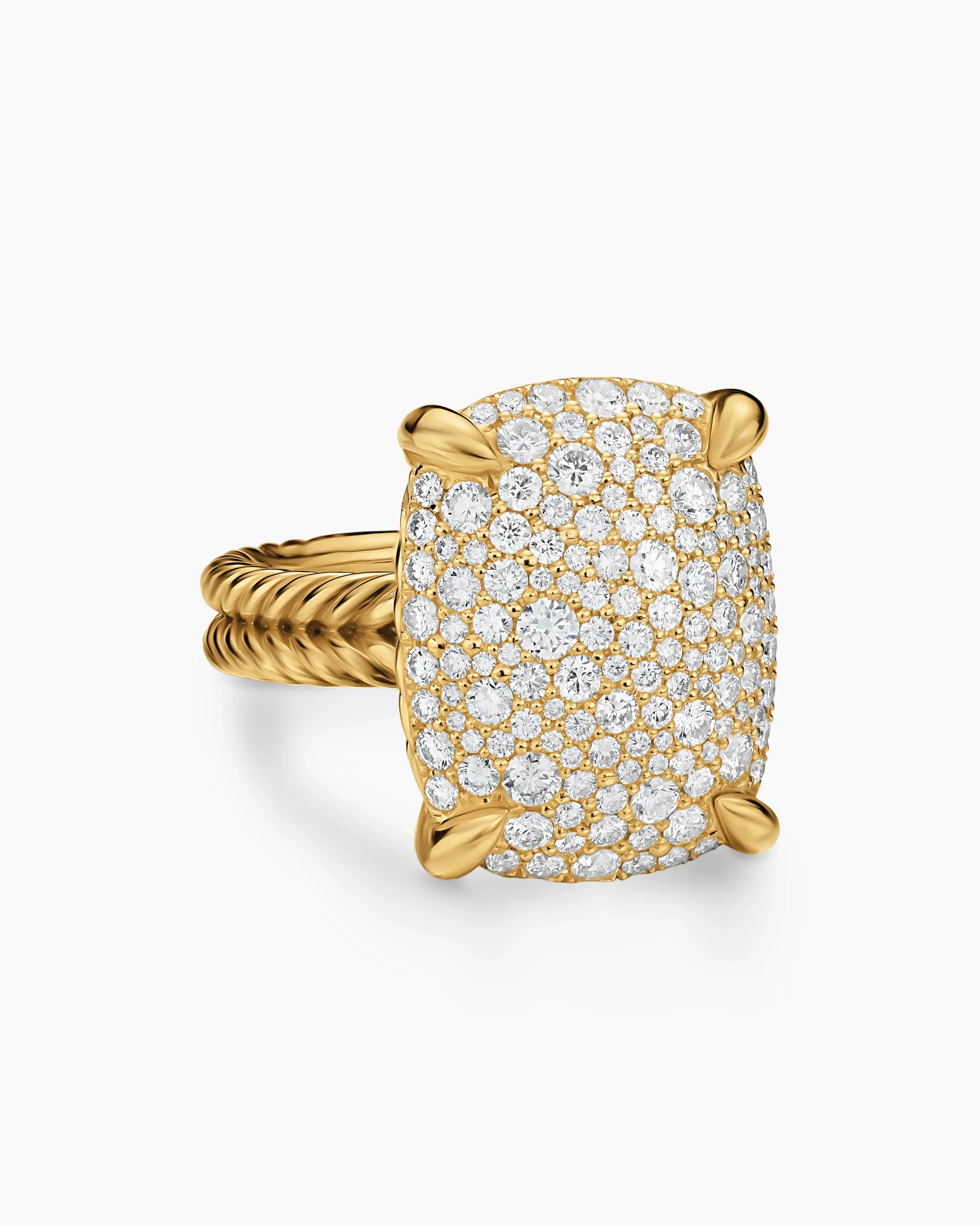 Chatelaine® Elongated Ring 18K Yellow Gold with Diamonds, 19mm