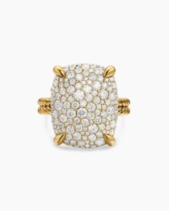 Chatelaine® Elongated Ring 18K Yellow Gold with Diamonds, 19mm