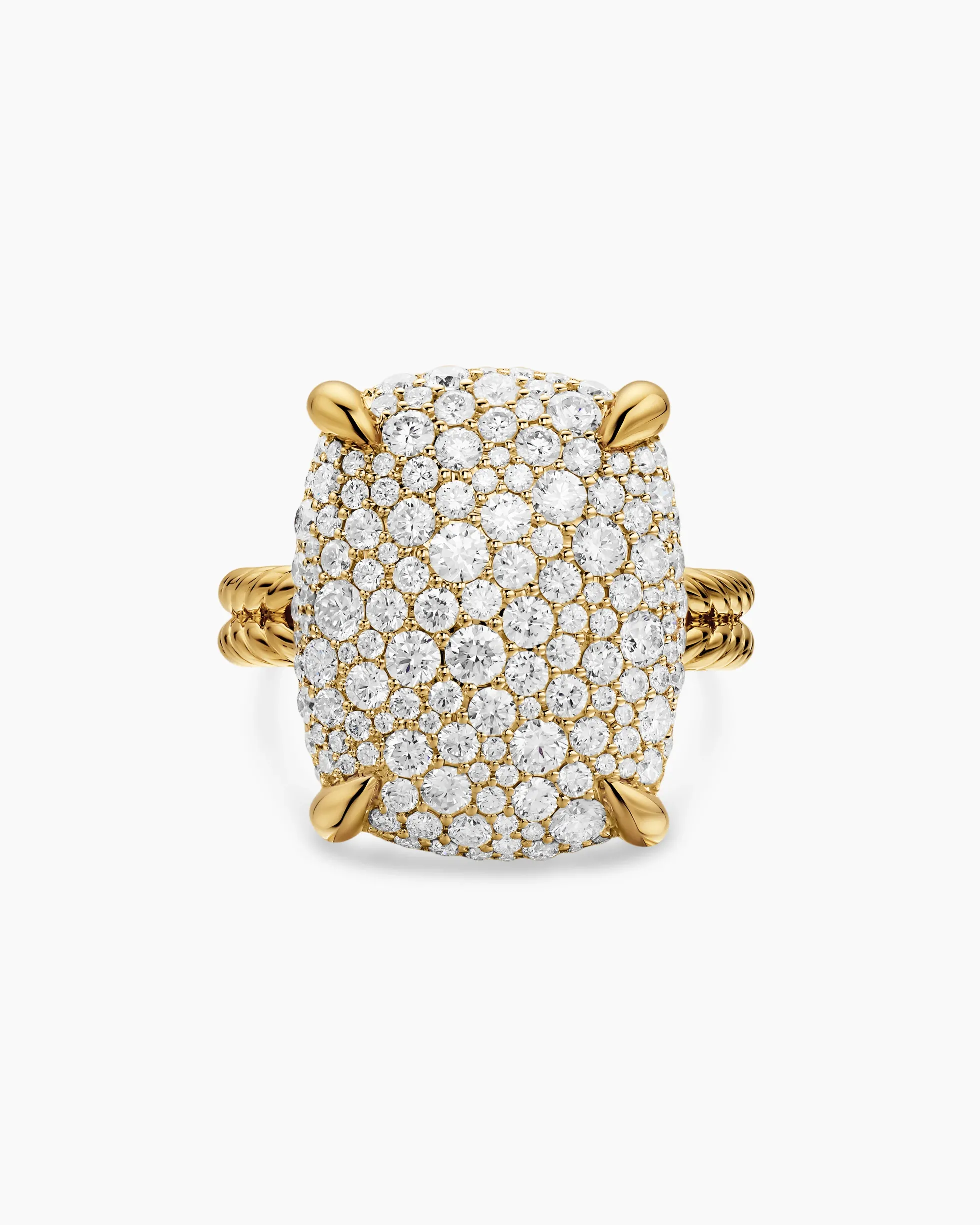 Chatelaine® Elongated Ring 18K Yellow Gold with Diamonds, 19mm