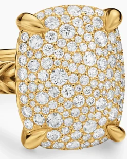 Chatelaine® Elongated Ring 18K Yellow Gold with Diamonds, 19mm