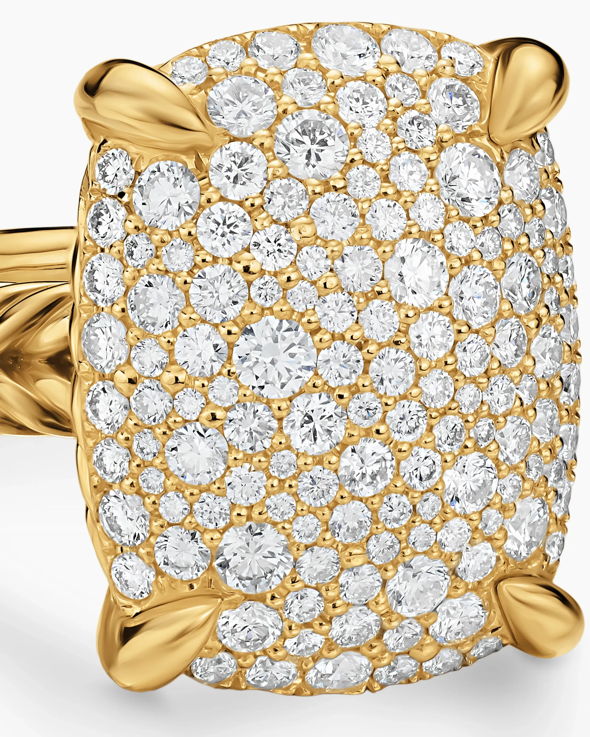 Chatelaine® Elongated Ring 18K Yellow Gold with Diamonds, 19mm