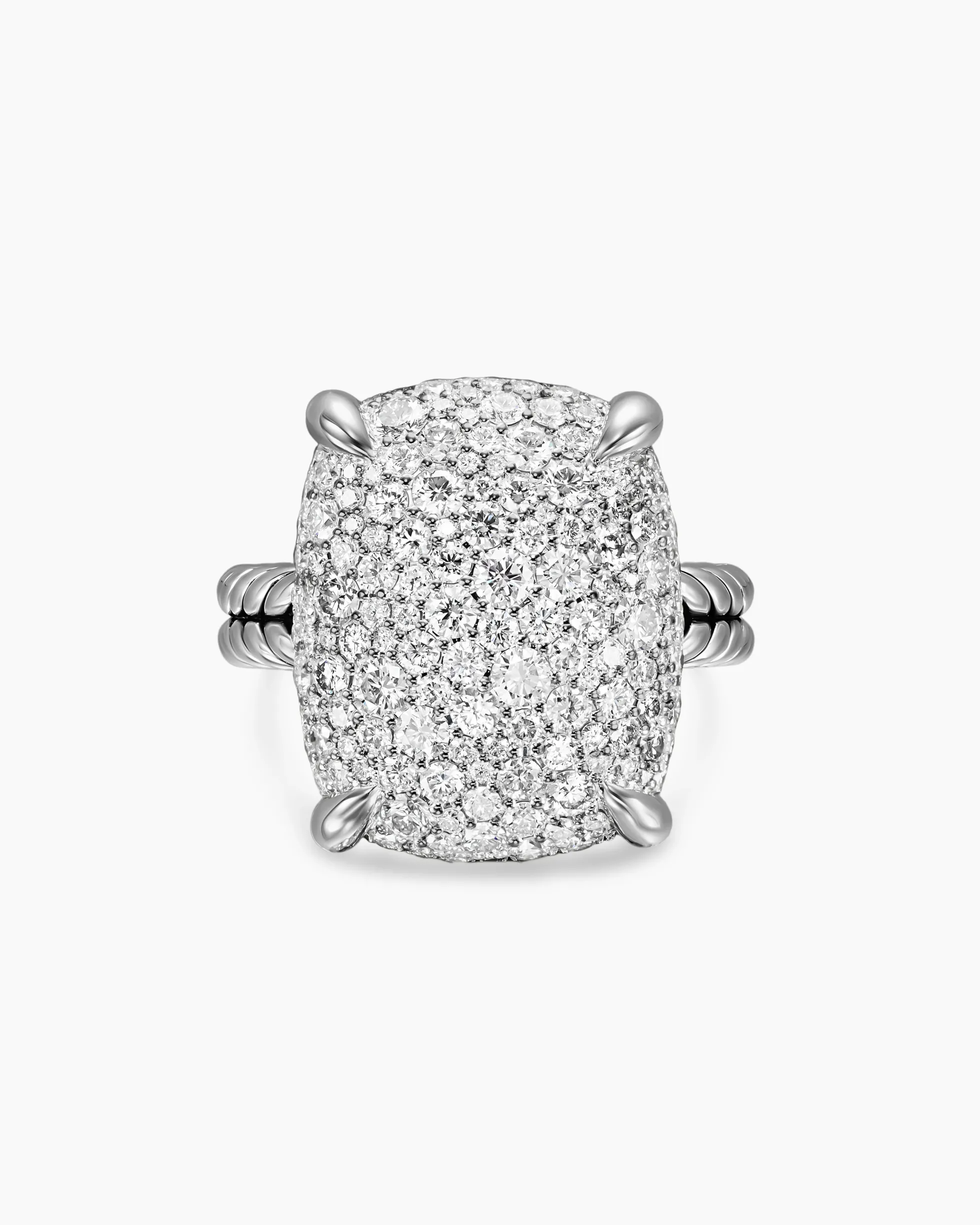 Chatelaine® Elongated Ring Sterling Silver with Diamonds, 19mm