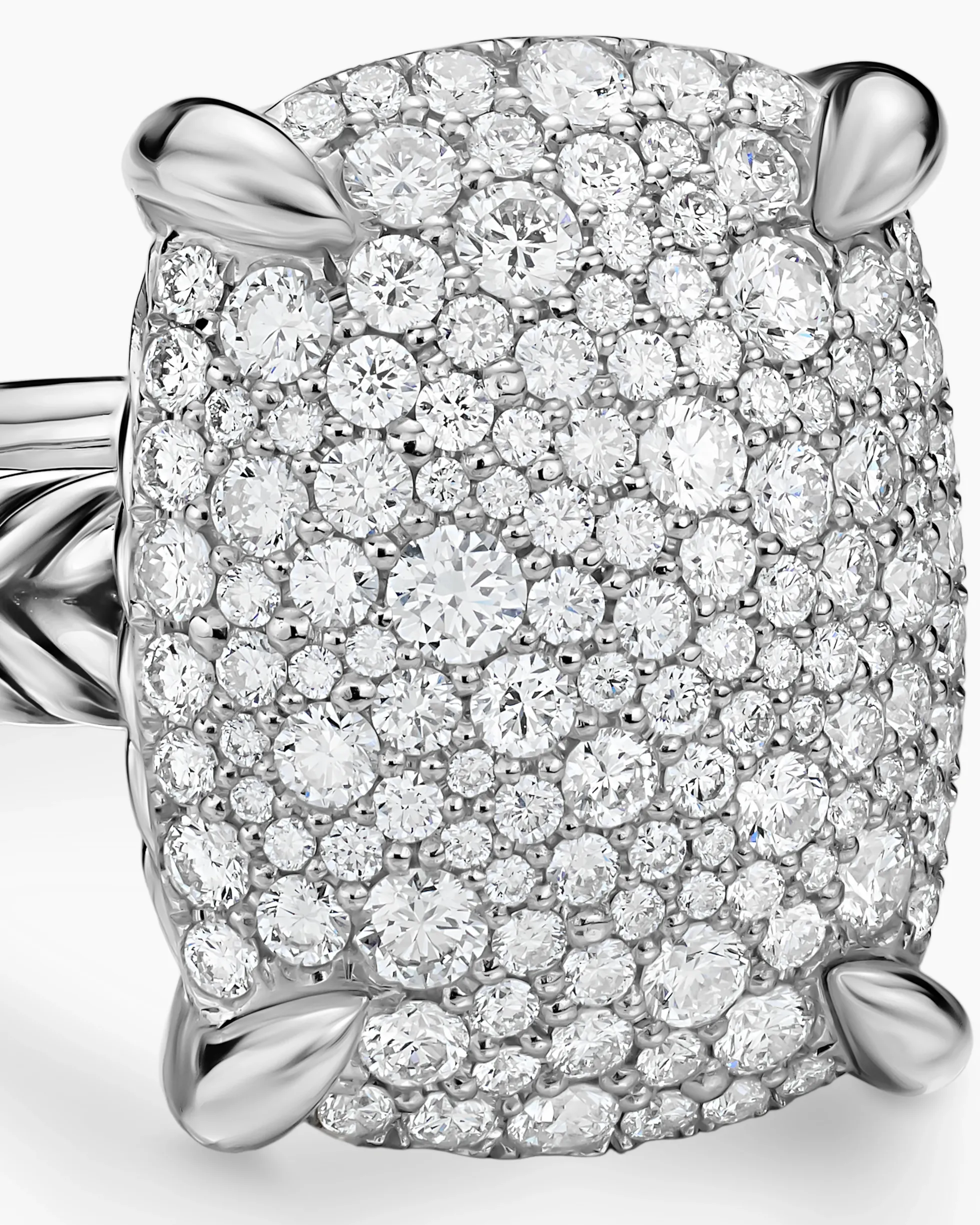 Chatelaine® Elongated Ring Sterling Silver with Diamonds, 19mm