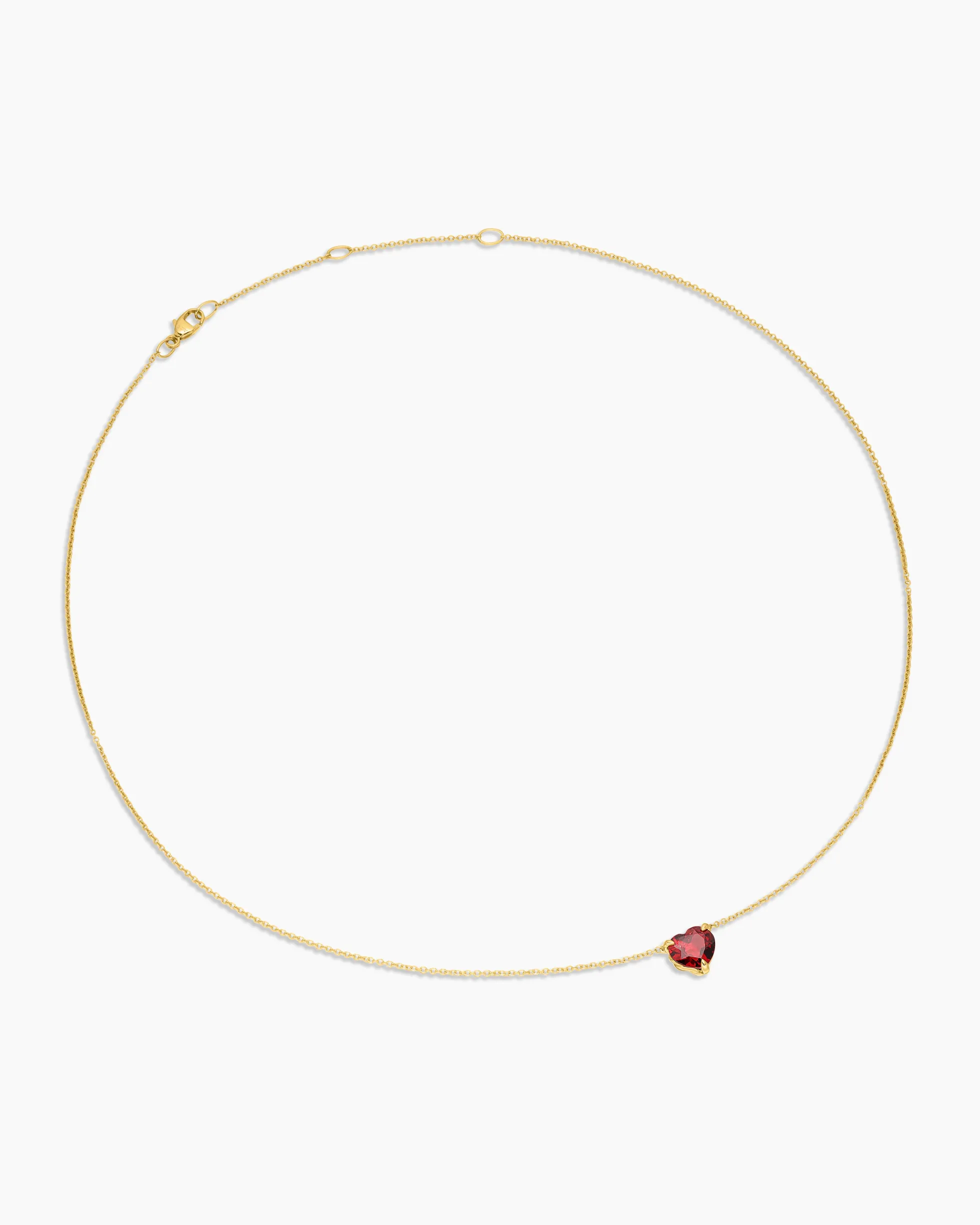 Chatelaine® Heart Pendant Necklace 18K Yellow Gold with Garnet, 8mm