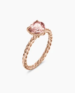 Chatelaine® Heart Ring 18K Rose Gold with Morganite, 7mm