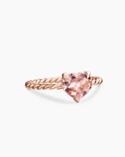Chatelaine® Heart Ring 18K Rose Gold with Morganite, 7mm