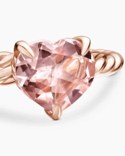 Chatelaine® Heart Ring 18K Rose Gold with Morganite, 7mm