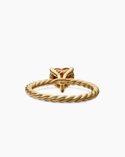 Chatelaine® Heart Ring 18K Yellow Gold with Garnet, 7mm