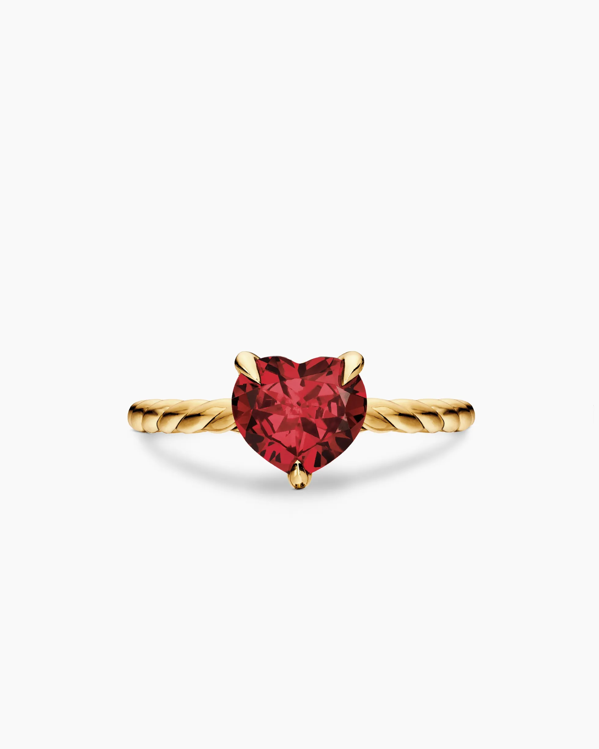 Chatelaine® Heart Ring 18K Yellow Gold with Garnet, 7mm