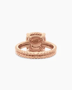 Chatelaine® Pavé Bezel Ring 18K Rose Gold with Morganite and Diamonds, 9mm