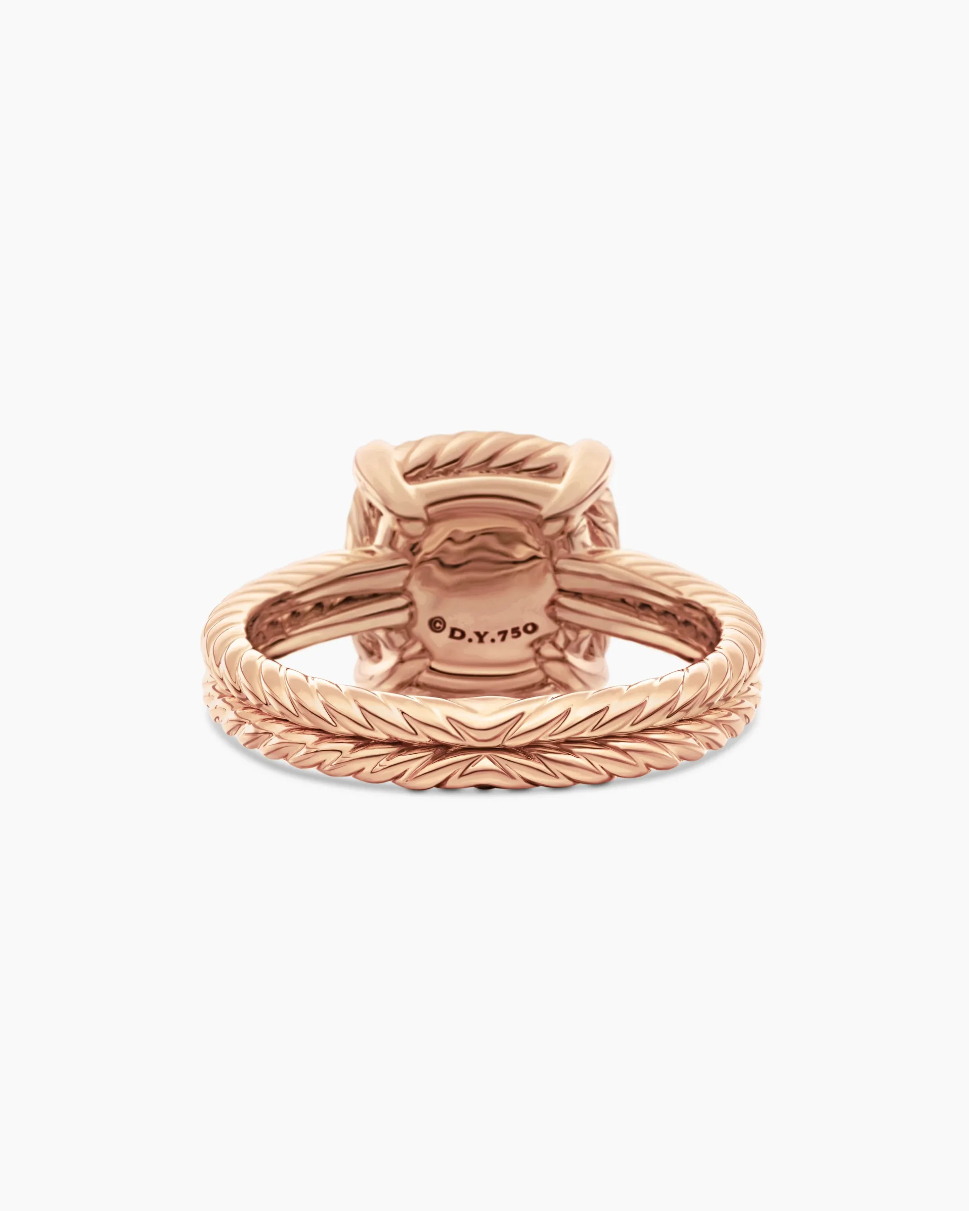 Chatelaine® Pavé Bezel Ring 18K Rose Gold with Morganite and Diamonds, 9mm