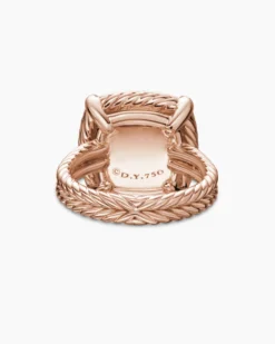 Chatelaine® Pavé Bezel Ring 18K Rose Gold with Morganite and Diamonds, 14mm