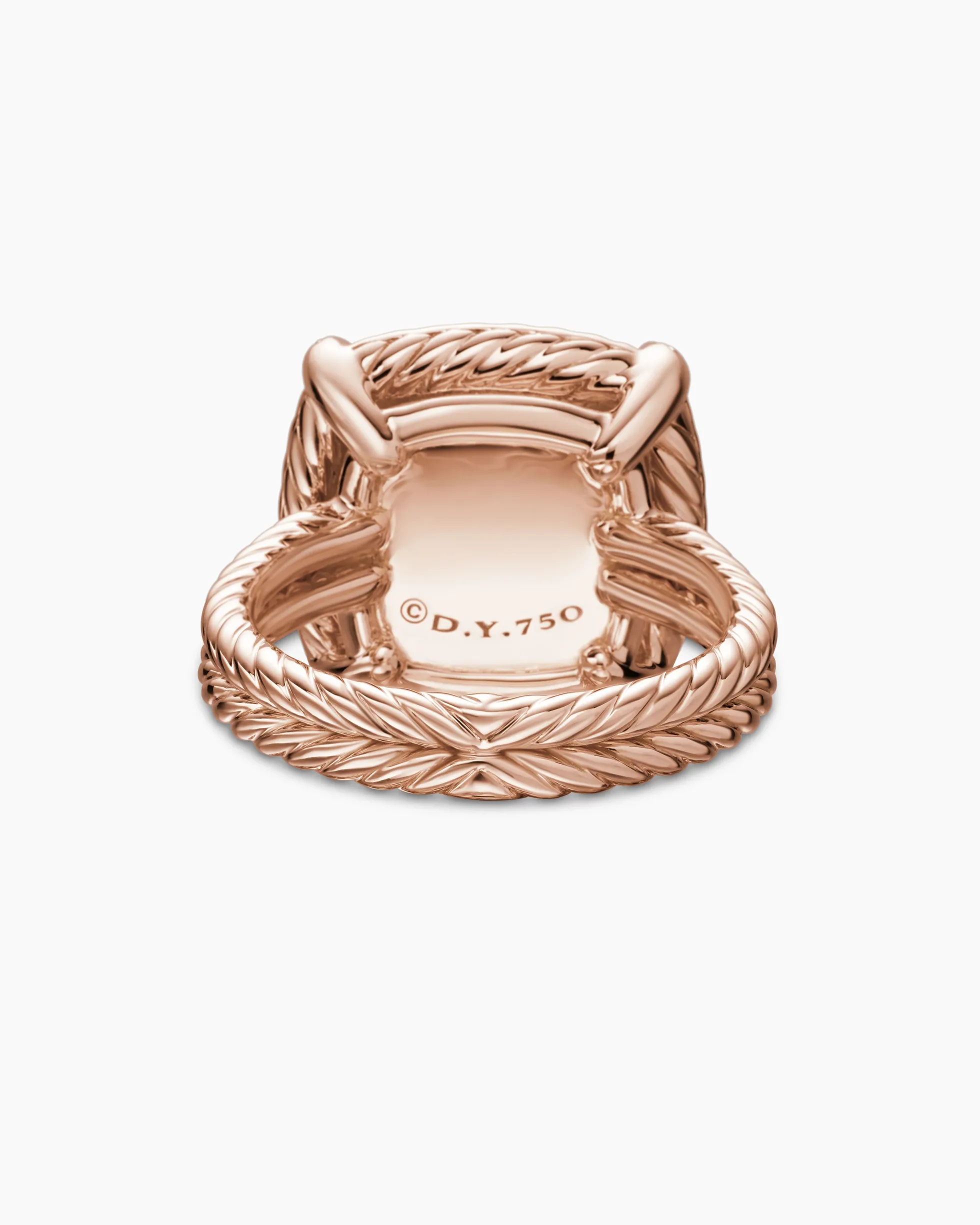 Chatelaine® Pavé Bezel Ring 18K Rose Gold with Morganite and Diamonds, 14mm