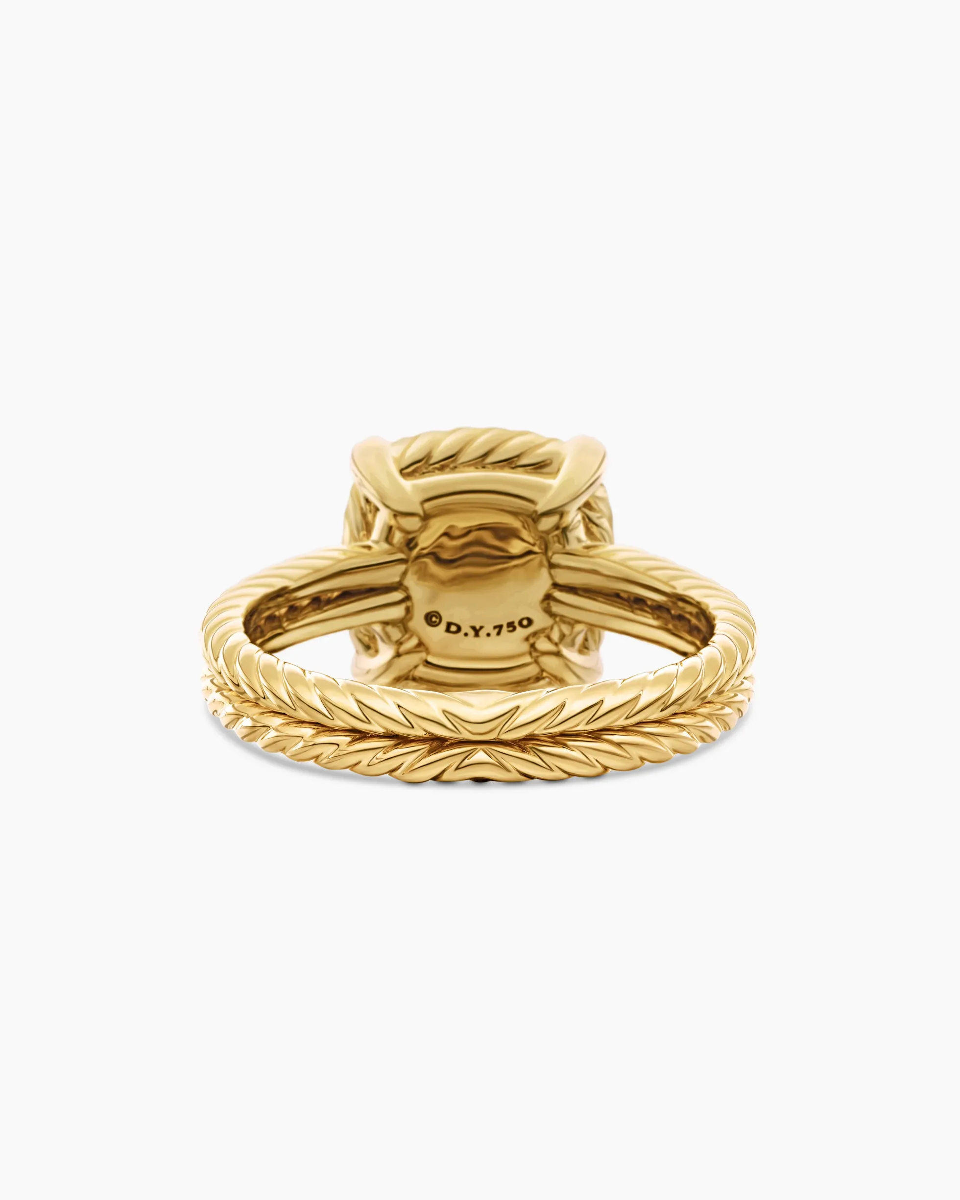 Chatelaine® Pavé Bezel Ring 18K Yellow Gold with Champagne Citrine and Diamonds, 9mm